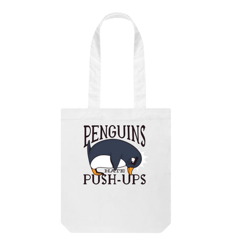 White Penguins Hate Push-Ups Tote Bag
