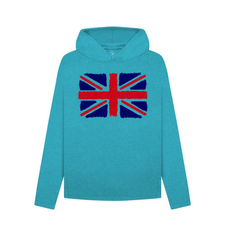 Ocean Blue Union Jack Women's Remill Relaxed Fit Hoodie