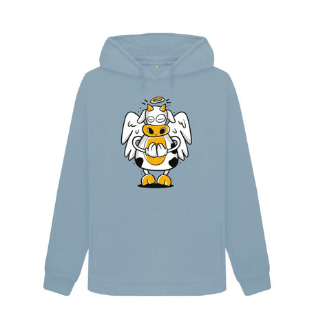 Stone Blue Angelic Cow Women's Pullover Hoody