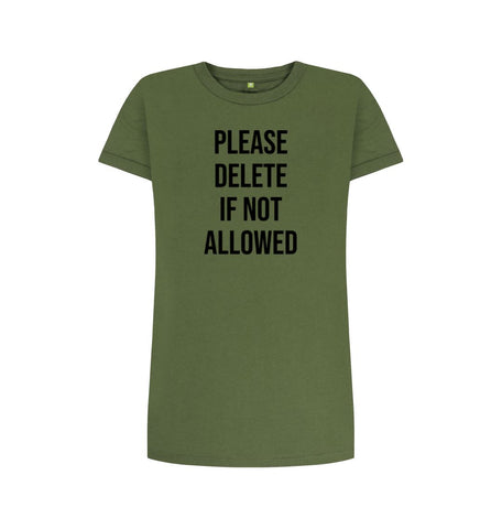 Khaki Please Delete Women's T-Shirt Dress
