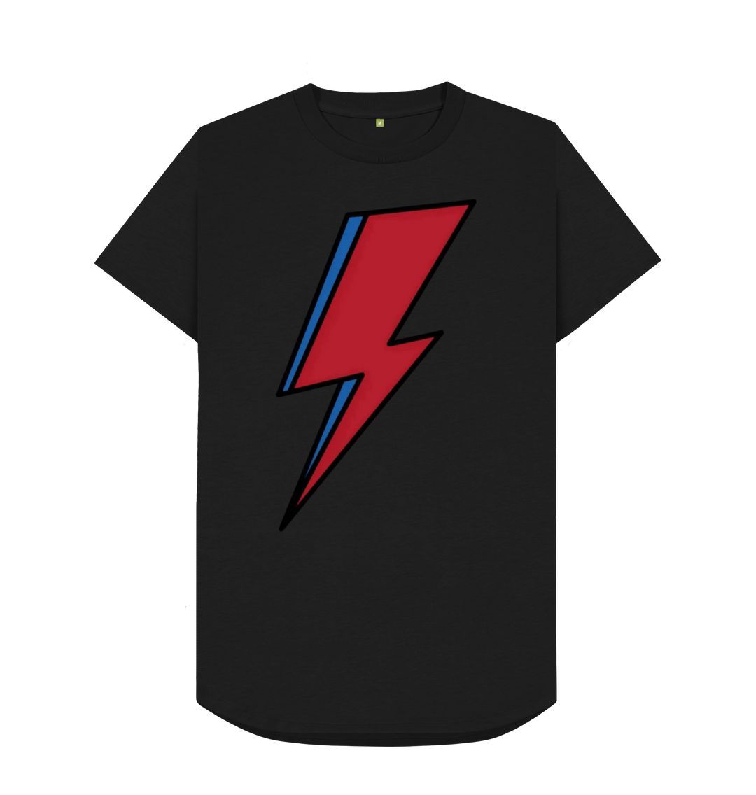 Black Lightning Bolt Men's Longline T-Shirt
