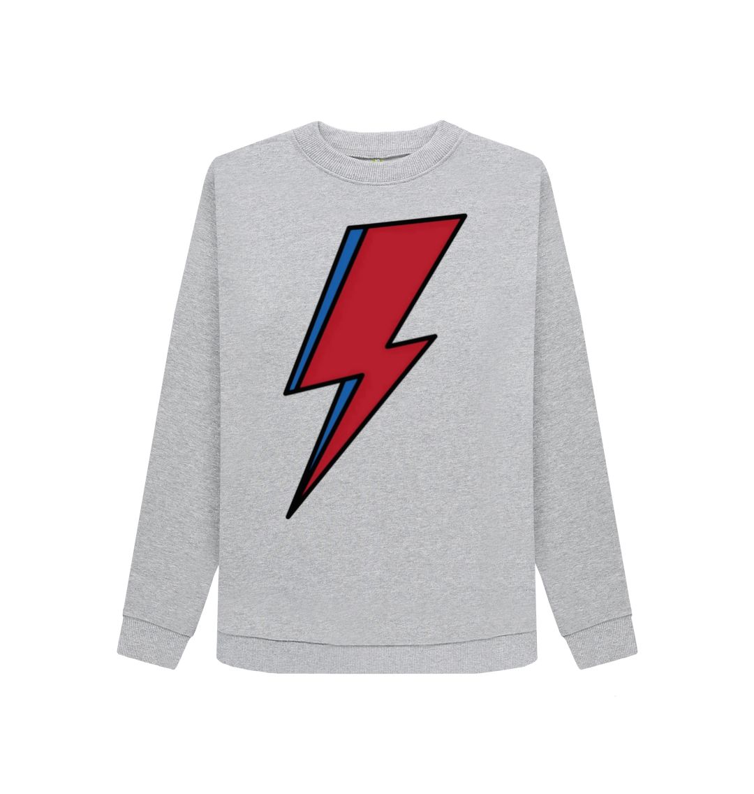 Light Heather Lightning Bolt Women's Crewneck Sweater