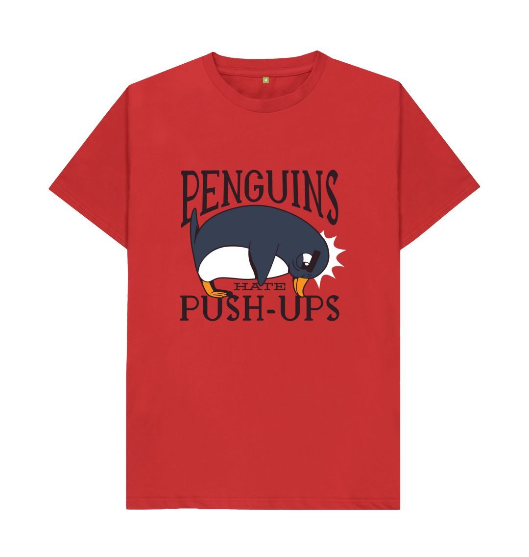 Red Penguins Hate Push-Ups Men's T-Shirt
