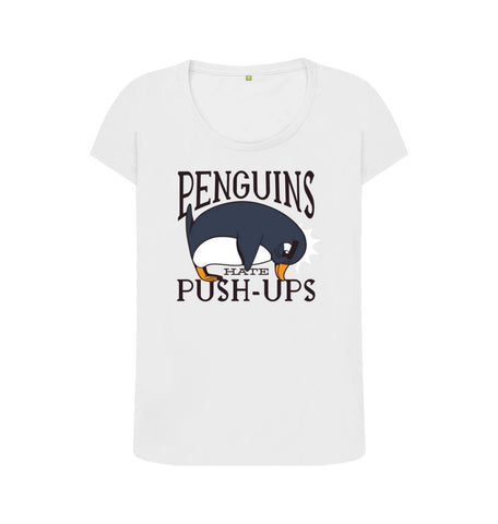 White Penguins Hate Push-Ups Women's Scoop Neck T-Shirt