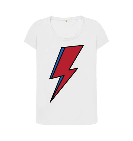 White Lightning Bolt Women's Scoop Neck T-Shirt