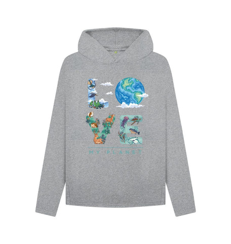 Athletic Grey Love My Planet Women's Relaxed Fit Hoodie