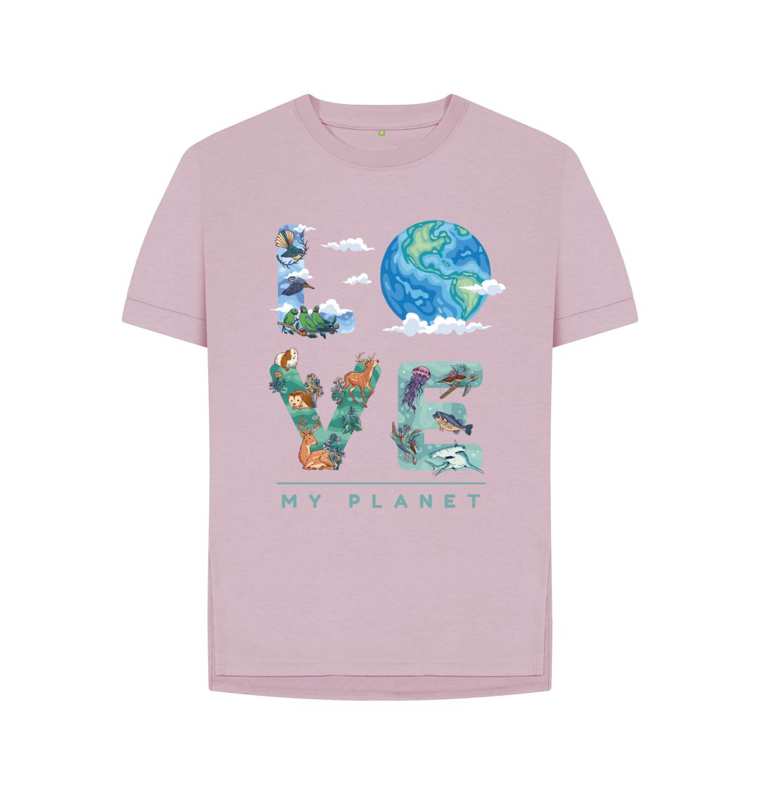 Mauve Love My Planet Women's Relaxed Fit Tee