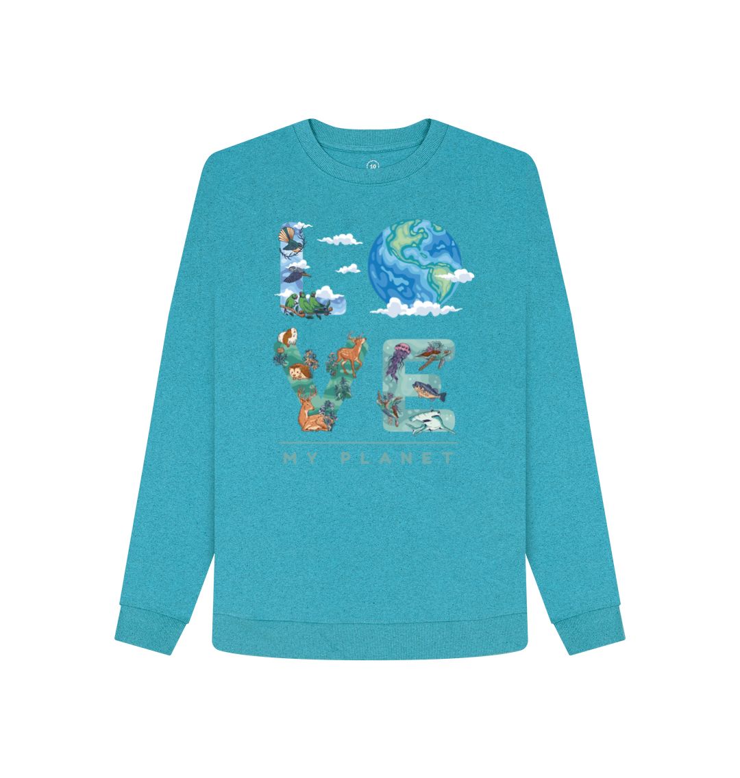 Ocean Blue Love My Planet Women's Remill Sweater