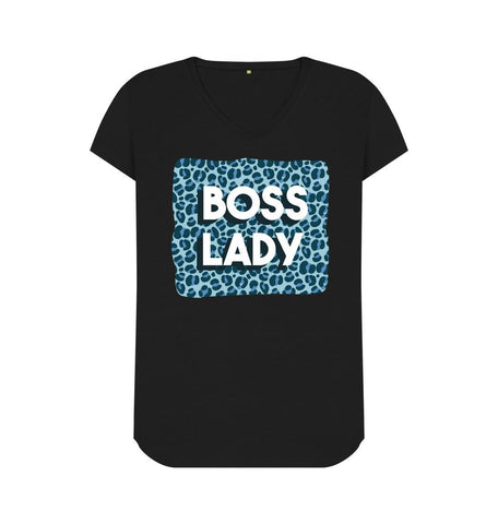 Black Boss Lady Women's V-Neck T-Shirt