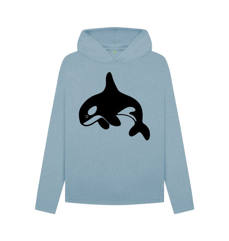 Stone Blue Orca Women's Relaxed Fit Hoodie