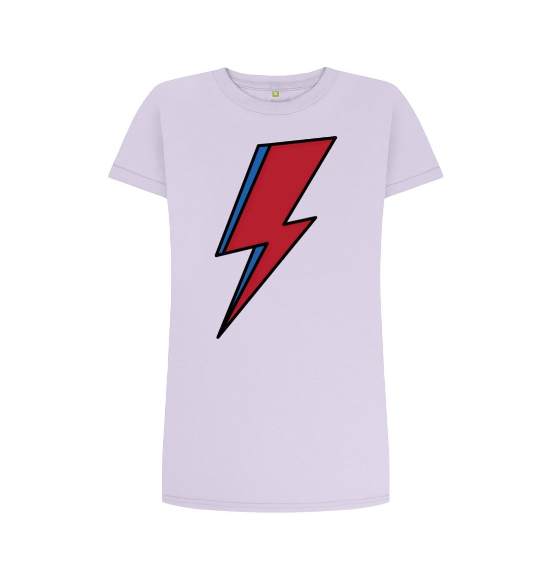 Violet Lightning Bolt Women's T-Shirt Dress