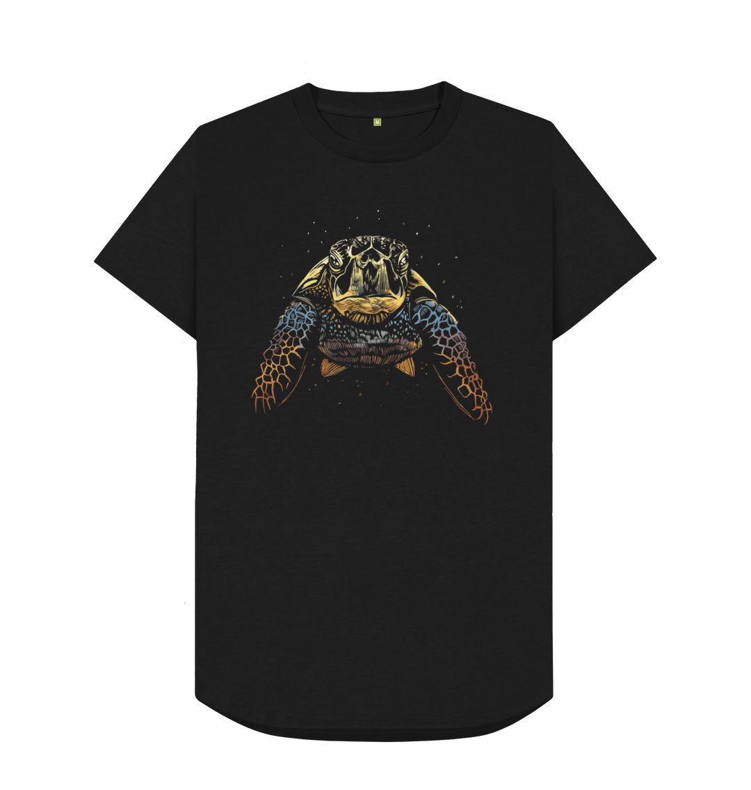 Black The Colour Turtle Men's Longline T-Shirt
