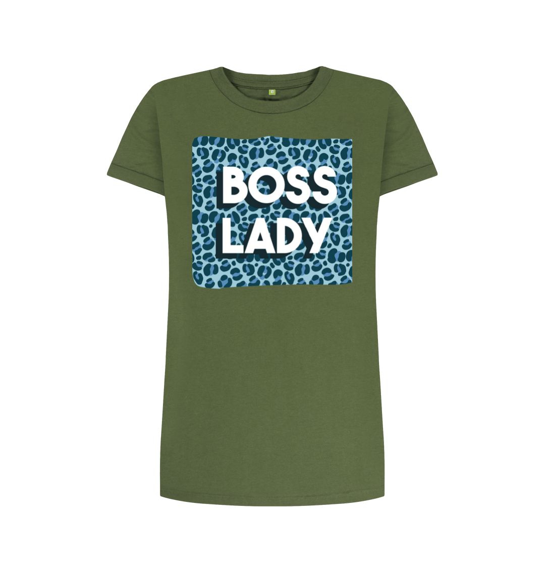 Khaki Boss Lady Women's T-Shirt Dress