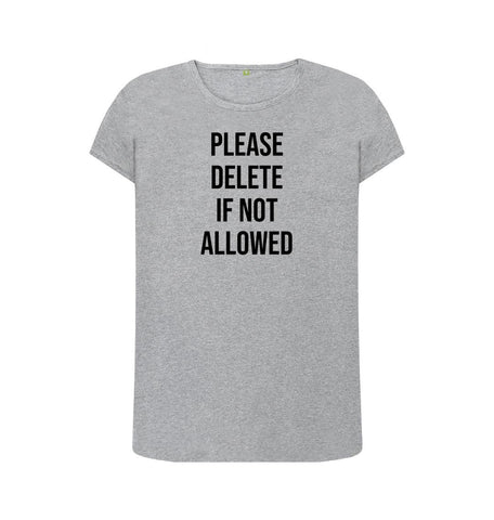 Athletic Grey Please Delete Women's Crew Neck T-Shirt