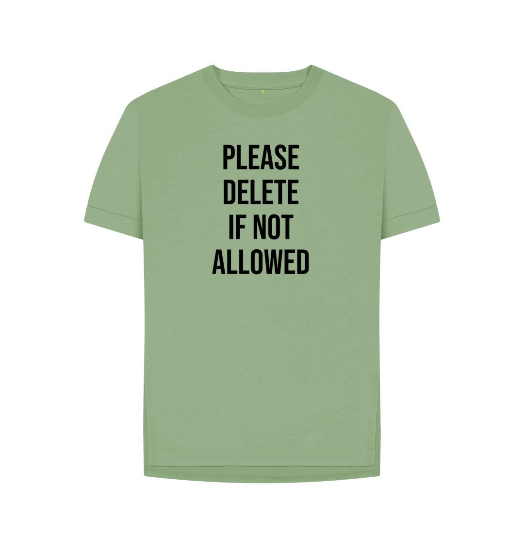 Sage Please Delete Women's Relaxed Fit Tee