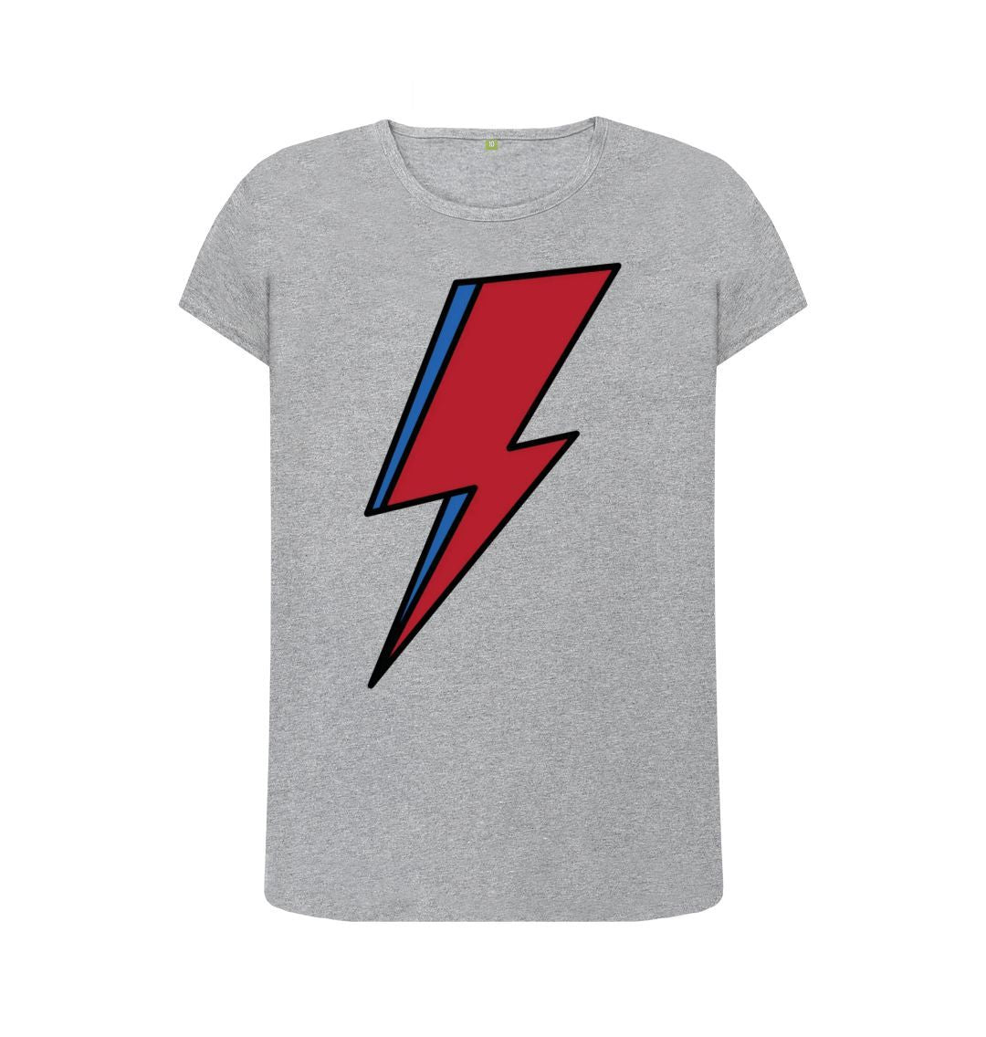 Athletic Grey Lightning Bolt Women's Crew Neck T-Shirt