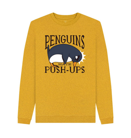 Sunflower Yellow Penguins Hate Push-Ups Men's Remill Sweater