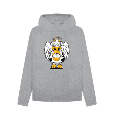 Athletic Grey Angelic Cow Women's Relaxed Fit Hoodie