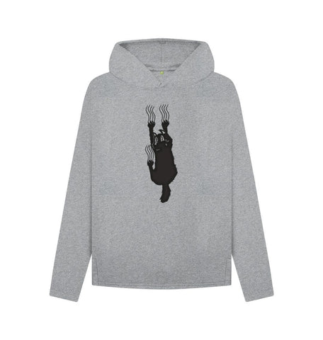 Athletic Grey Hang In There Cat Women's Relaxed Fit Hoodie