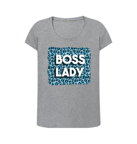 Athletic Grey Boss Lady Women's Scoop Neck T-Shirt