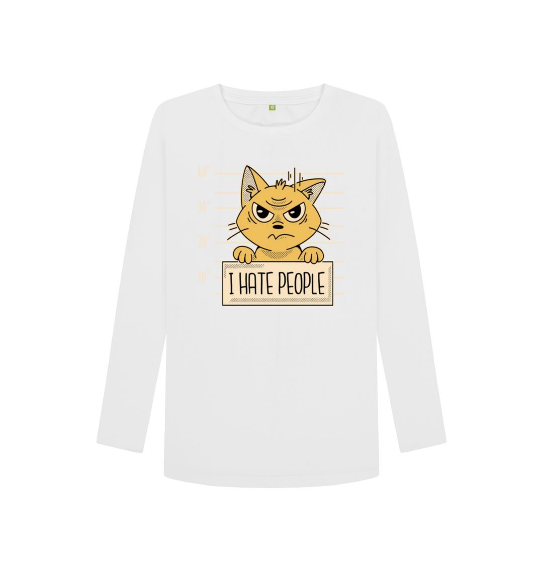 White I Hate People Women's Long Sleeve T-Shirt