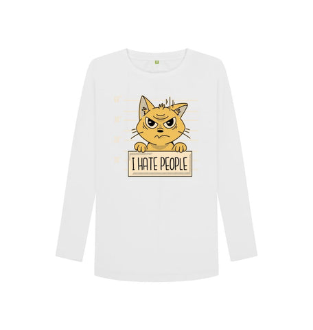 White I Hate People Women's Long Sleeve T-Shirt