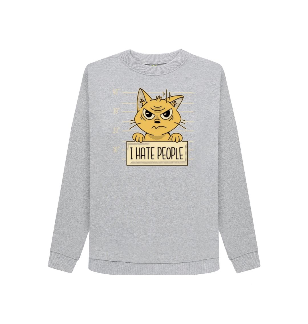 Light Heather I Hate People Women's Crewneck Sweater