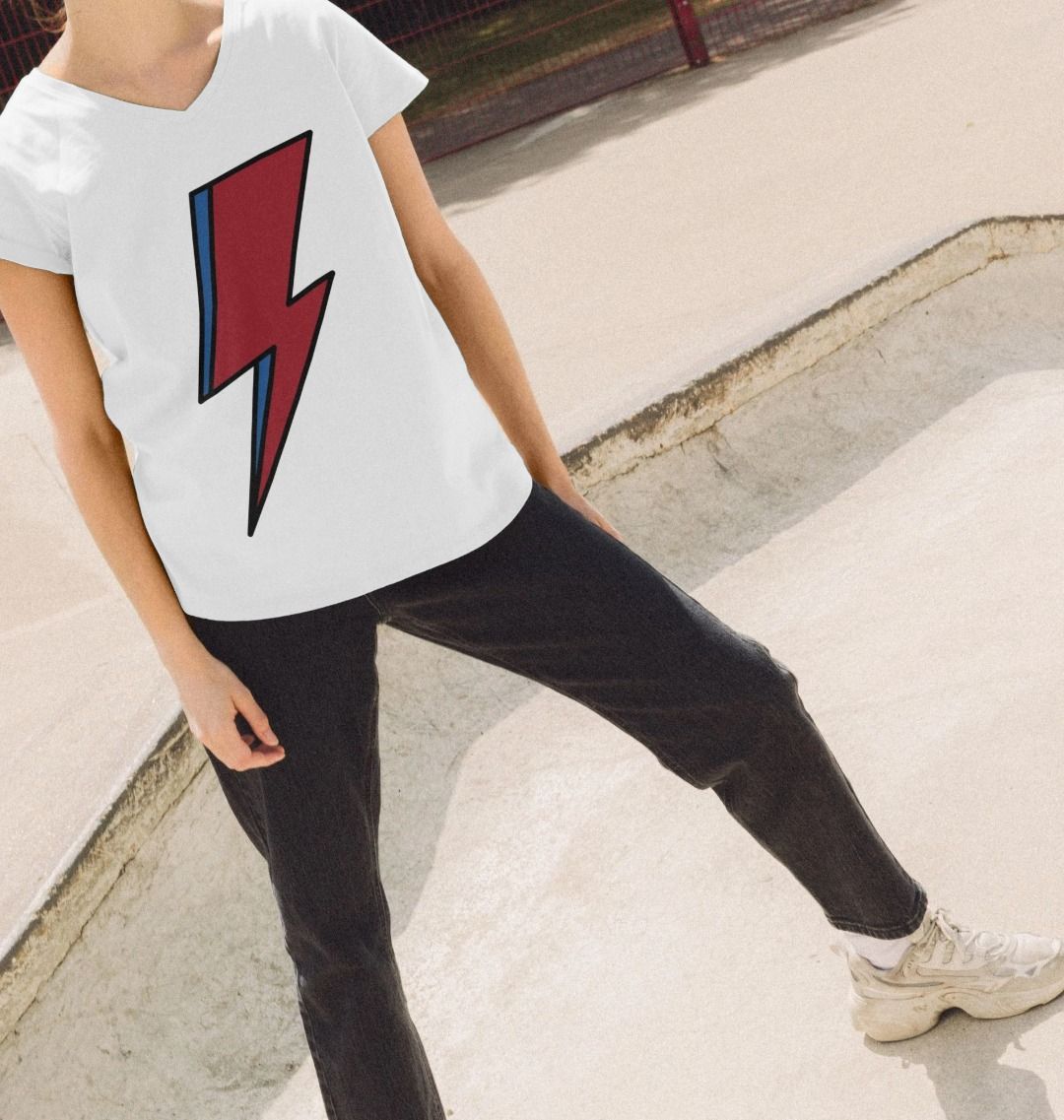 Lightning Bolt Women's V-Neck T-Shirt