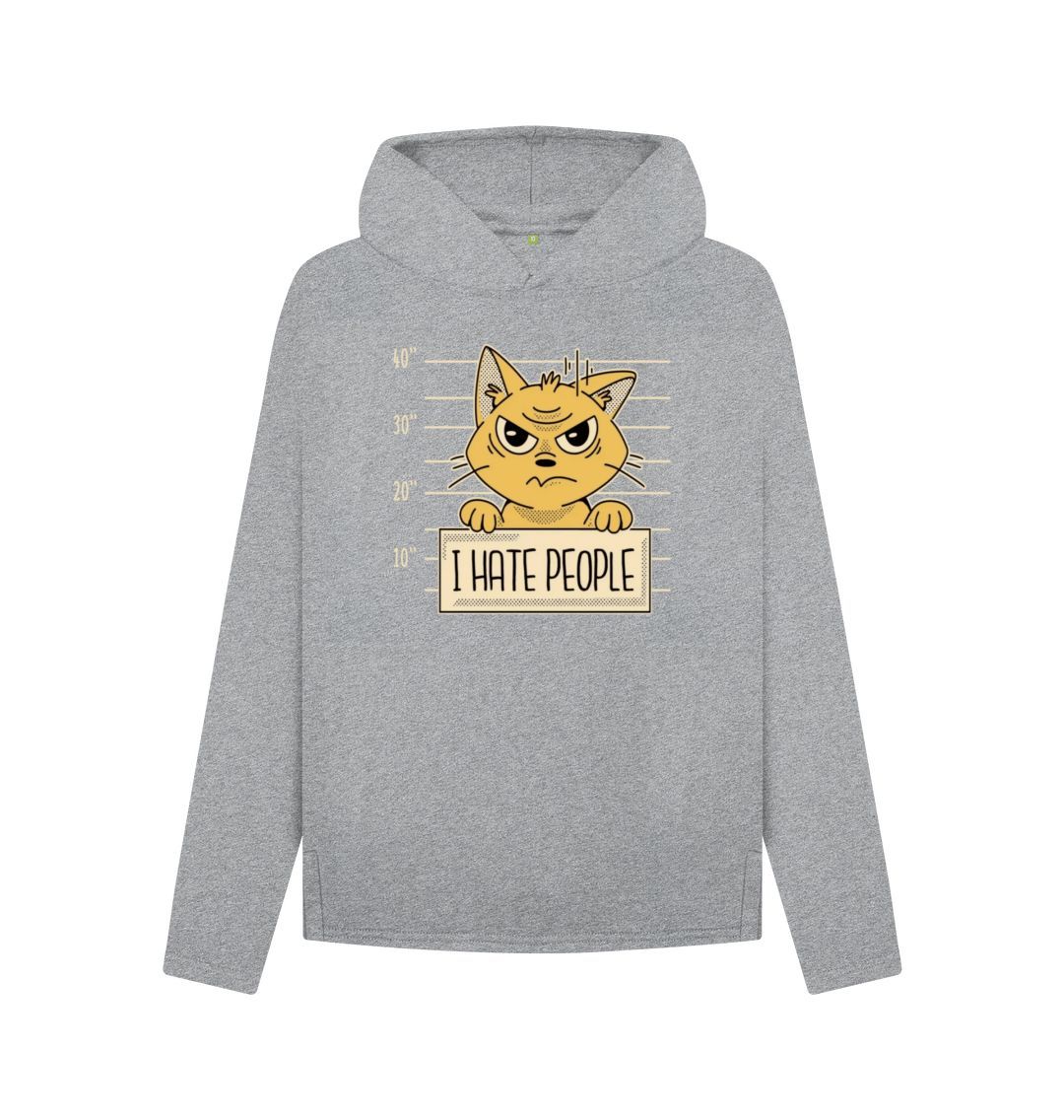 Athletic Grey I Hate People Women's Relaxed Fit Hoodie