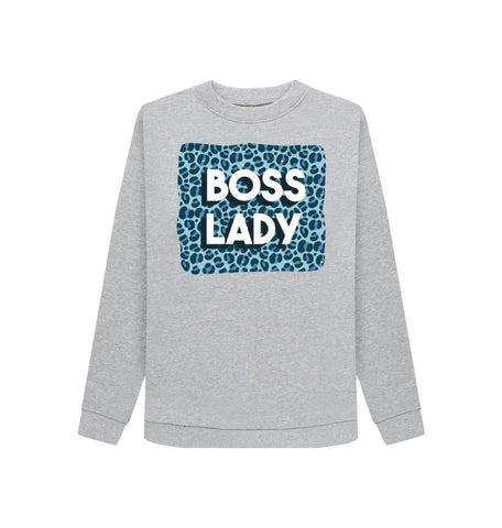 Light Heather Boss Lady Women's Crewneck Sweater