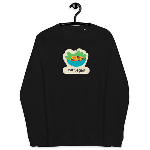 Eat Vegan Unisex Organic Raglan Sweatshirt