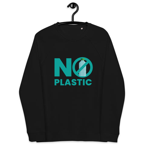 No Plastic Unisex Organic Raglan Sweatshirt