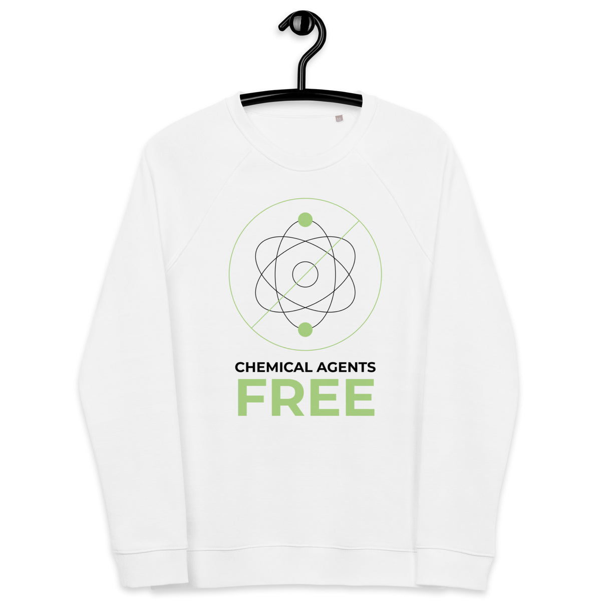 Chemical Agents Free Unisex Organic Raglan Sweatshirt