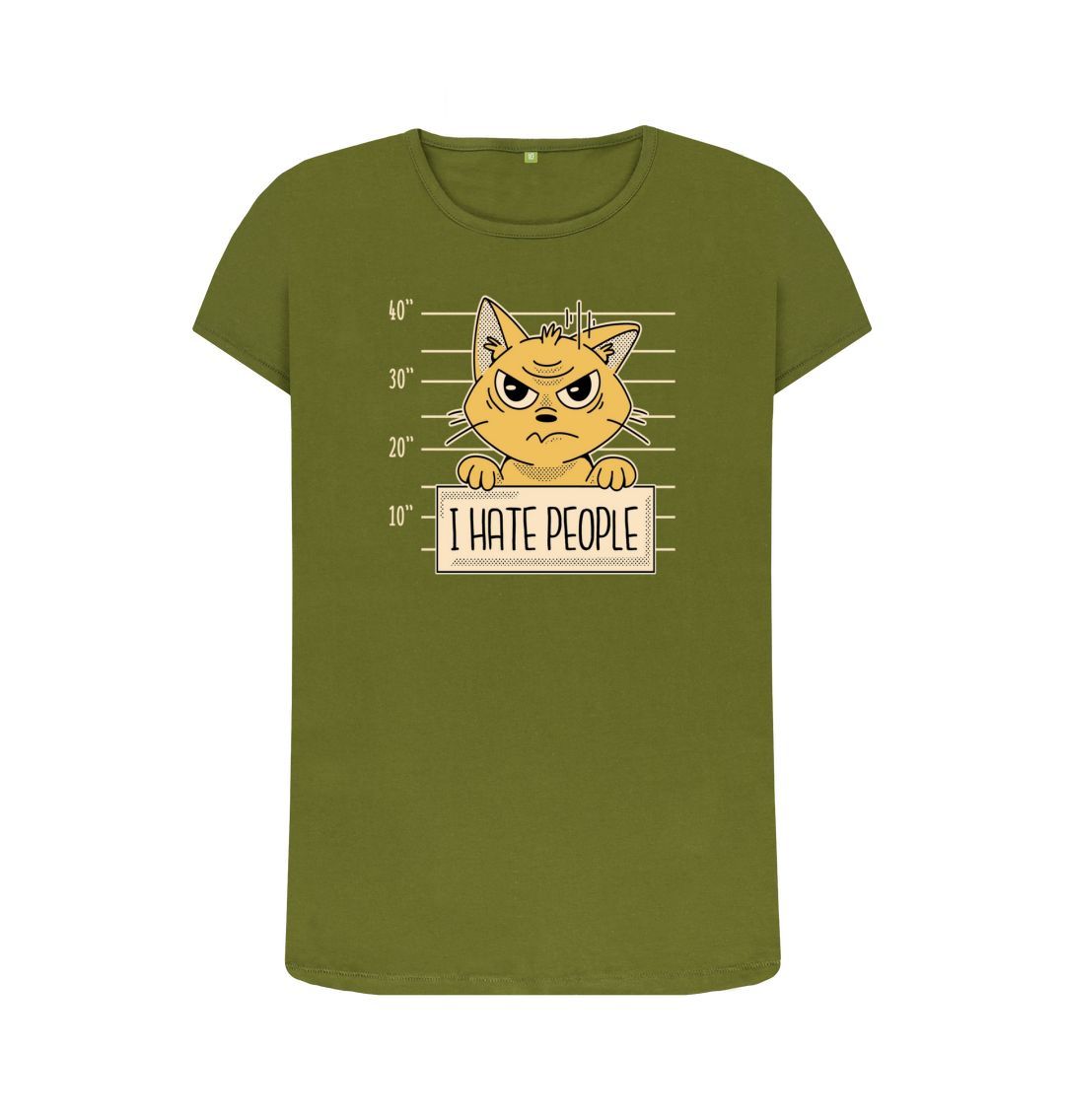 Moss Green I Hate People Women's Crew Neck T-Shirt