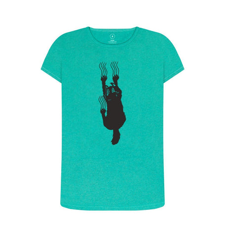 Seagrass Green Hang In There Cat Women's Remill T-Shirt