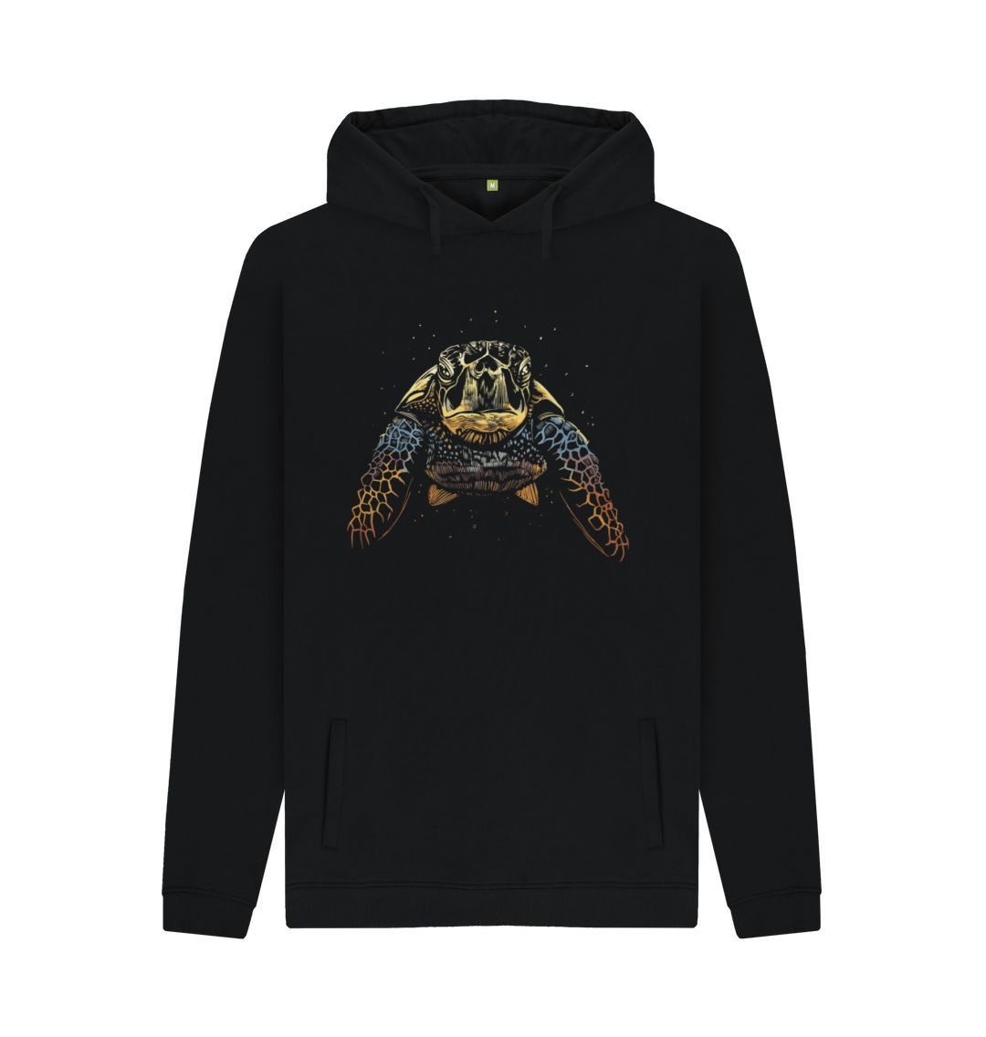 Black The Colour Turtle Men's Pullover Hoodie