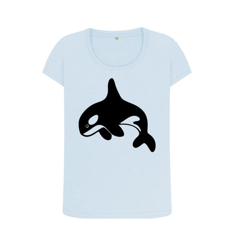 Sky Blue Orca Women's Scoop Neck T-Shirt