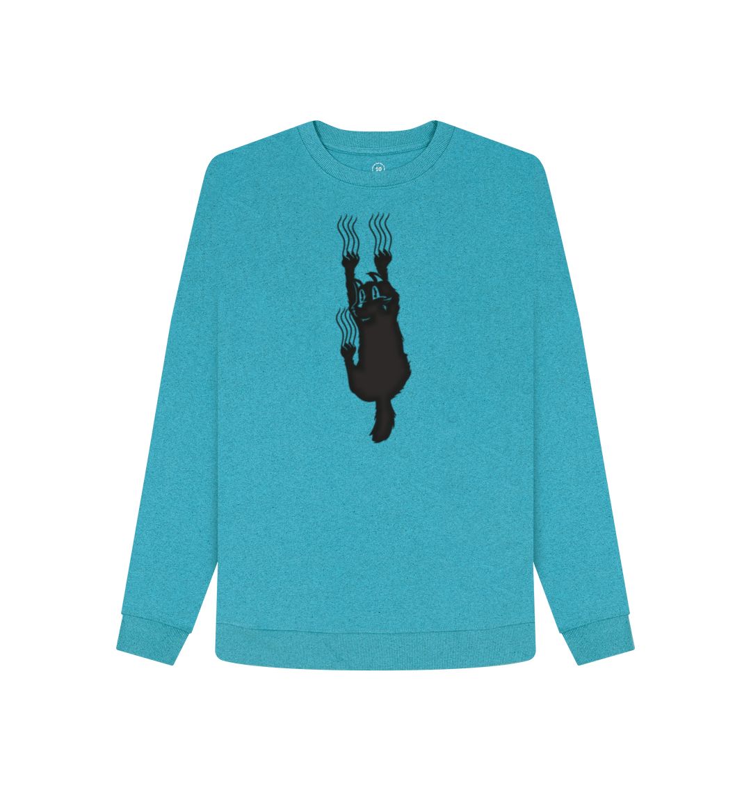 Ocean Blue Hang In There Cat Women's Remill Sweater