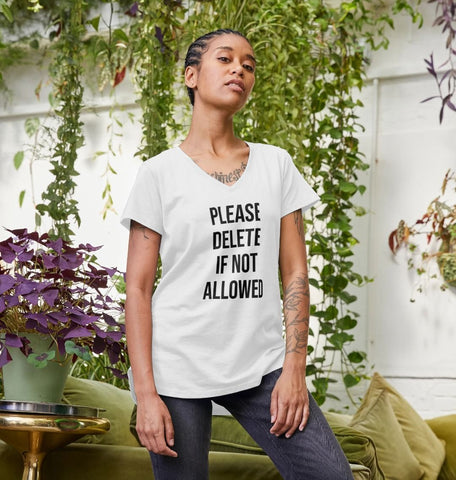 Please Delete Women's V-Neck T-Shirt