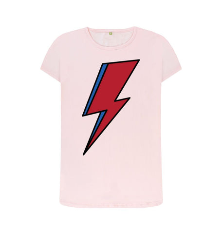 Pink Lightning Bolt Women's Crew Neck T-Shirt