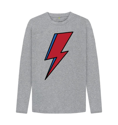 Athletic Grey Lightning Bolt Men's Long Sleeve T-Shirt