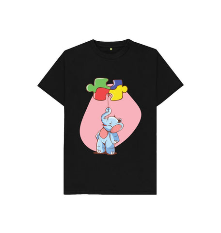 Black Elephant Balloon Puzzle Kids T-Shirt