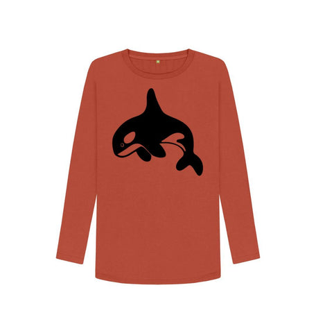 Rust Orca Women's Long Sleeve T-Shirt