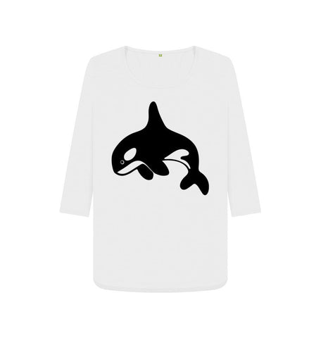 White Orca Women's 3\/4 Sleeve Tee