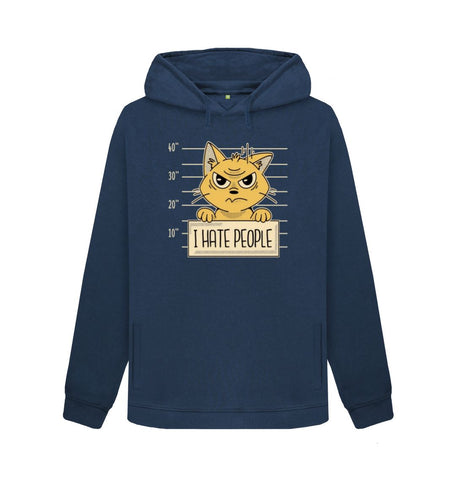 Navy Blue I Hate People Women's Pullover Hoody