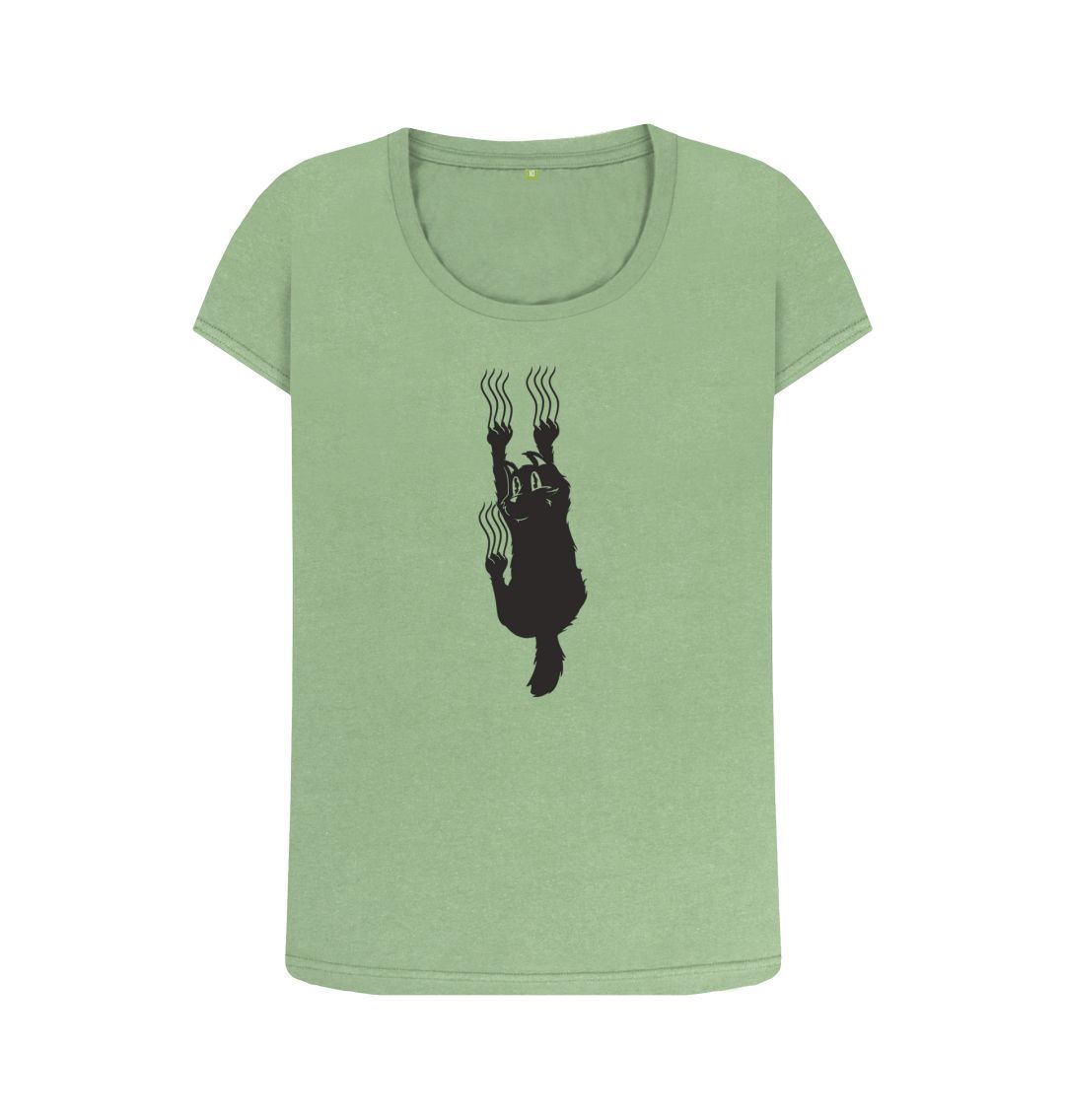 Sage Hang In There Cat Women's Scoop Neck T-Shirt