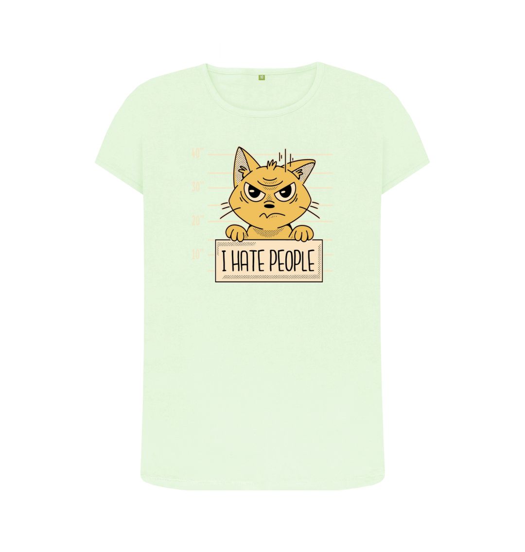 Pastel Green I Hate People Women's Crew Neck T-Shirt