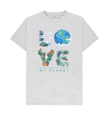 Grey Love My Planet Men's Remill T-Shirt