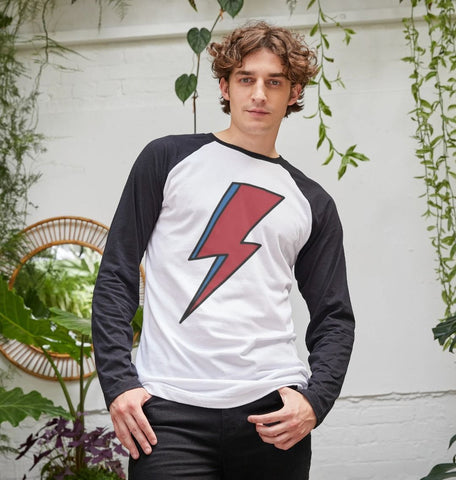 Lightning Bolt Men's Baseball T-Shirt