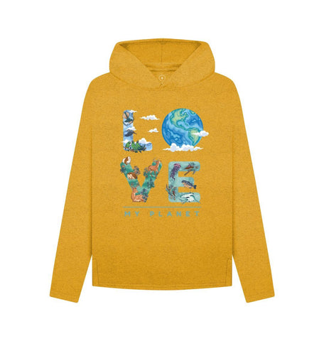 Sunflower Yellow Love My Planet Women's Remill Relaxed Fit Hoodie